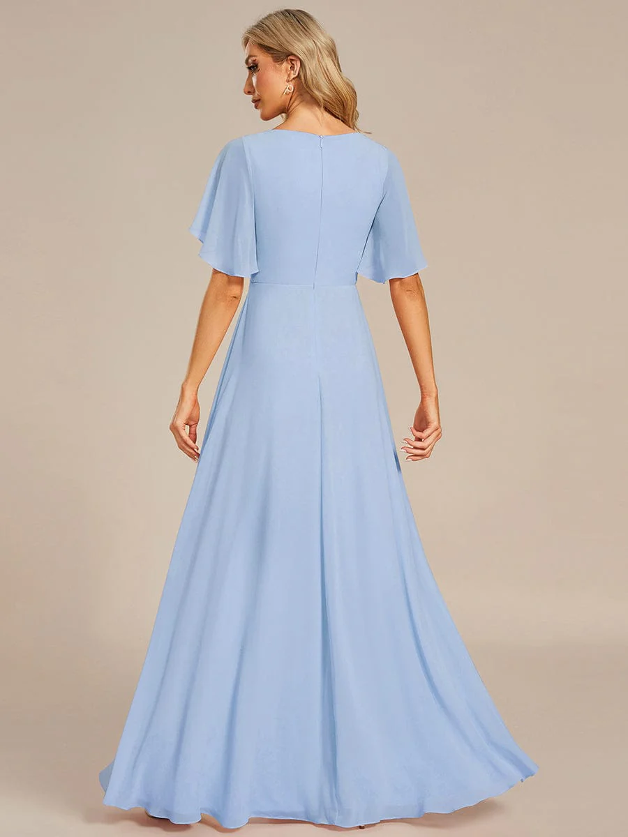 ever IVYROSE | Chiffon Applique Mother of the Bride Dress with Flutter Sleeves - Image 175