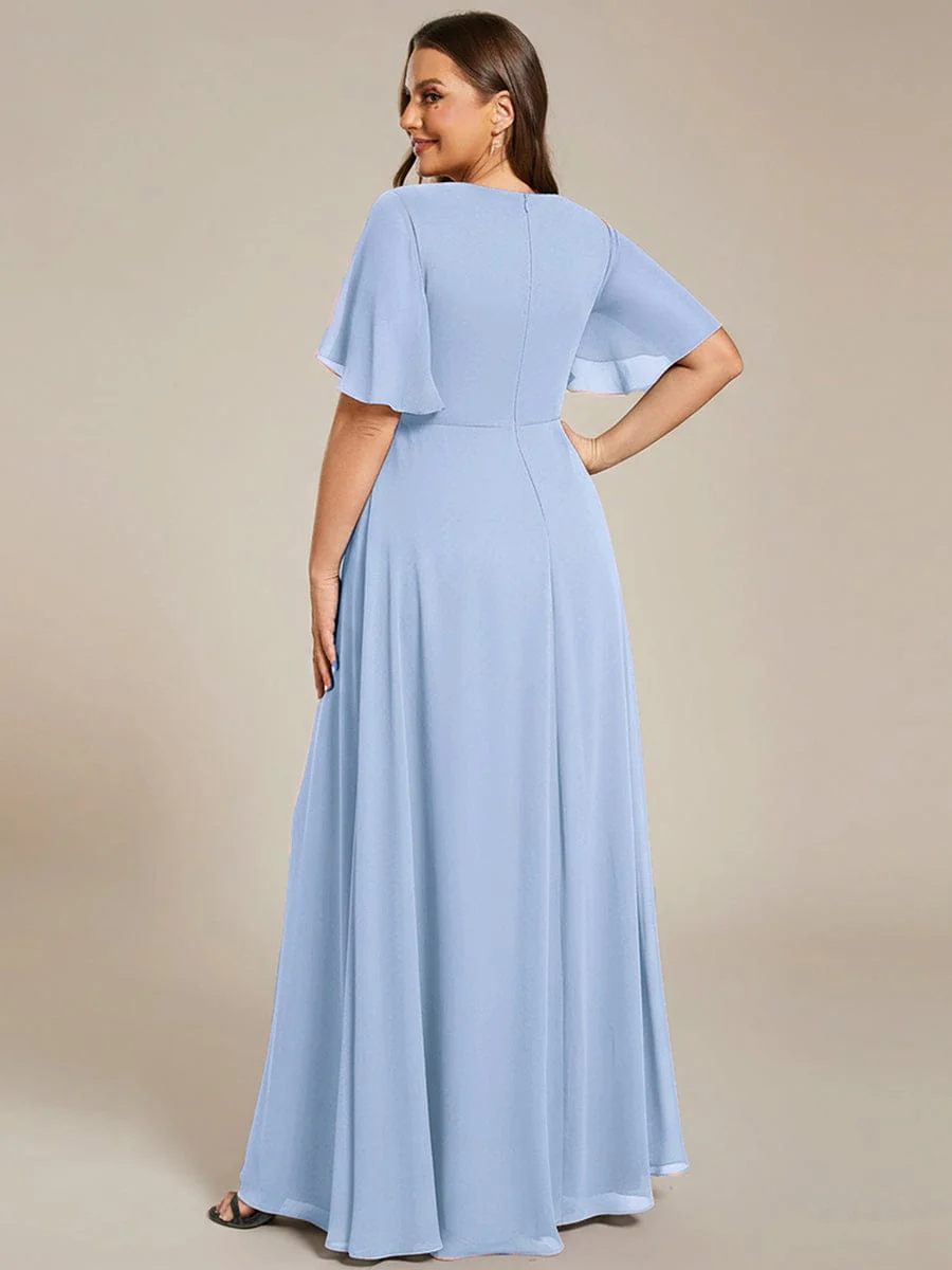 ever IVYROSE | Chiffon Applique Mother of the Bride Dress with Flutter Sleeves - Image 180