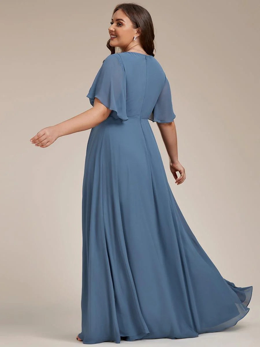 ever IVYROSE | Chiffon Applique Mother of the Bride Dress with Flutter Sleeves - Image 22