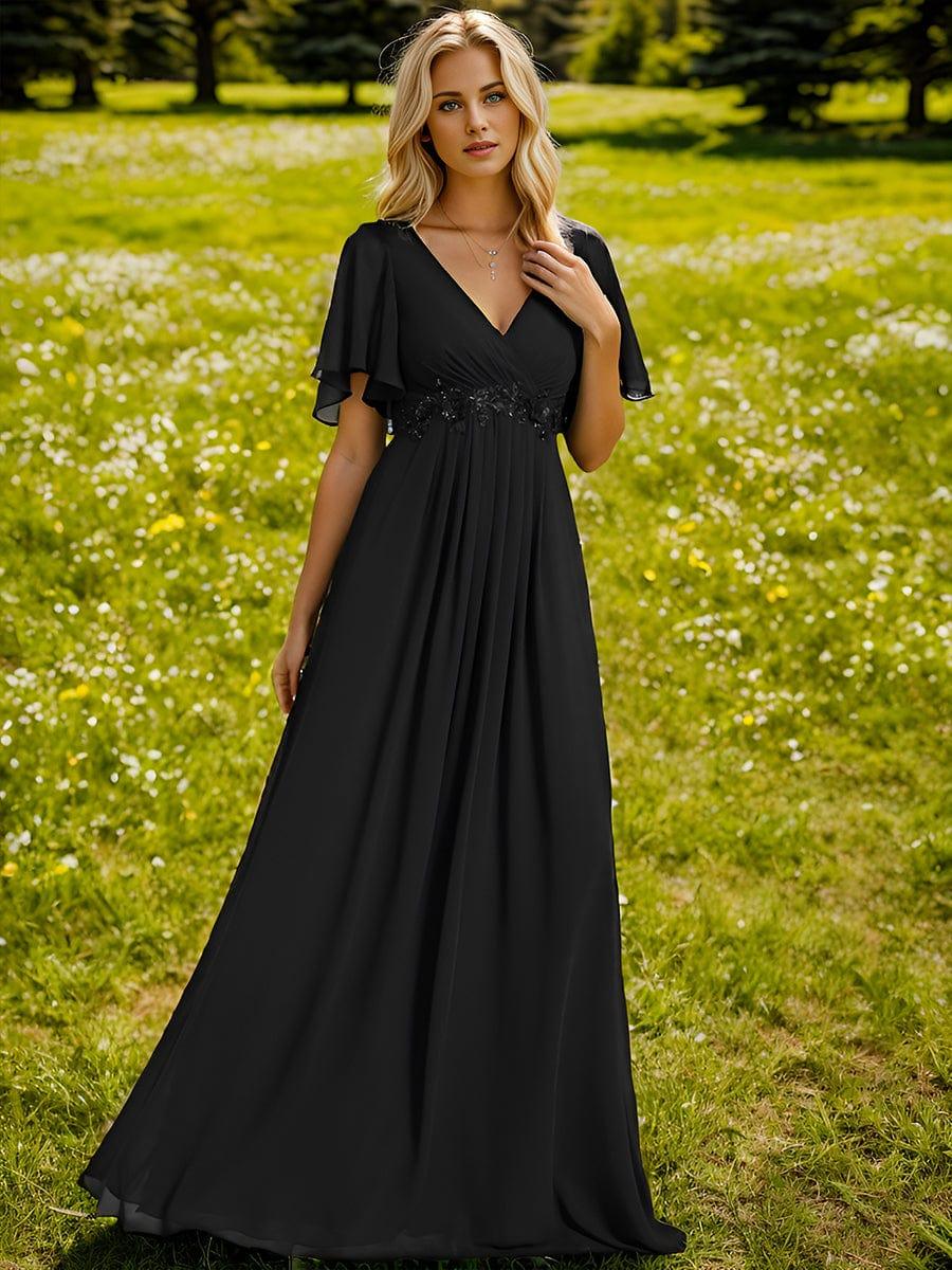 ever IVYROSE | Chiffon Applique Mother of the Bride Dress with Flutter Sleeves - Image 29