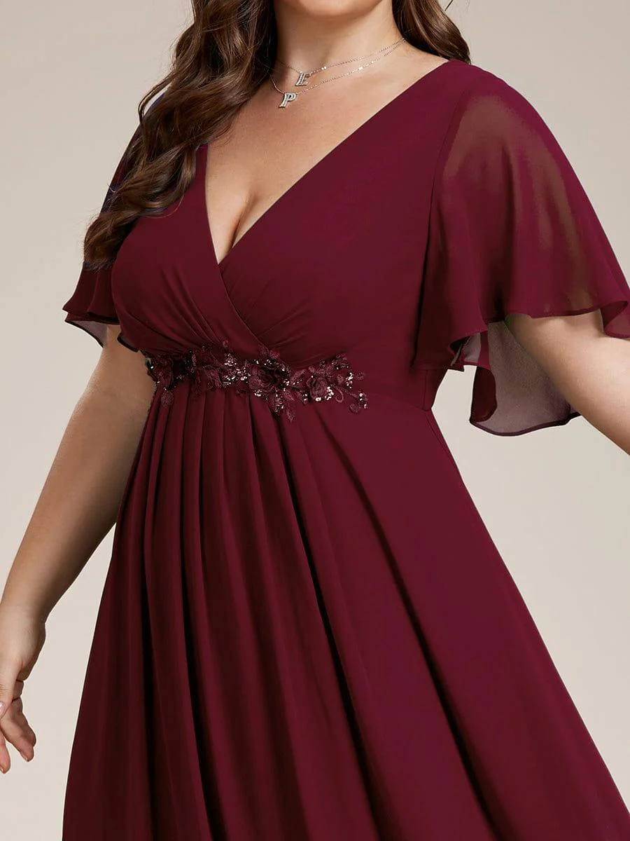 ever IVYROSE | Chiffon Applique Mother of the Bride Dress with Flutter Sleeves - Image 40