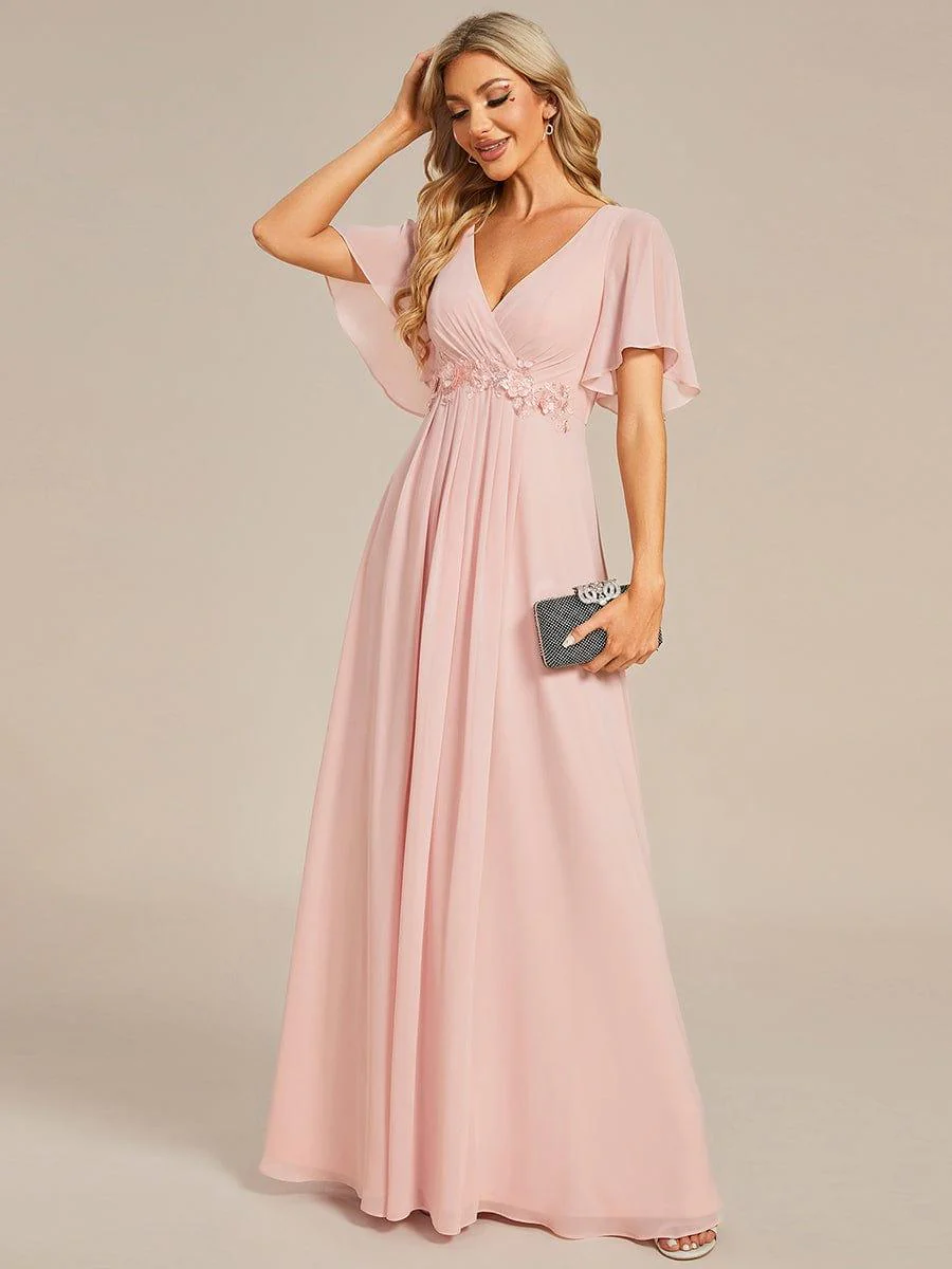 ever IVYROSE | Chiffon Applique Mother of the Bride Dress with Flutter Sleeves - Image 51