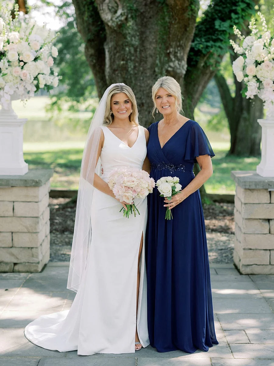ever IVYROSE | Chiffon Applique Mother of the Bride Dress with Flutter Sleeves - Image 6