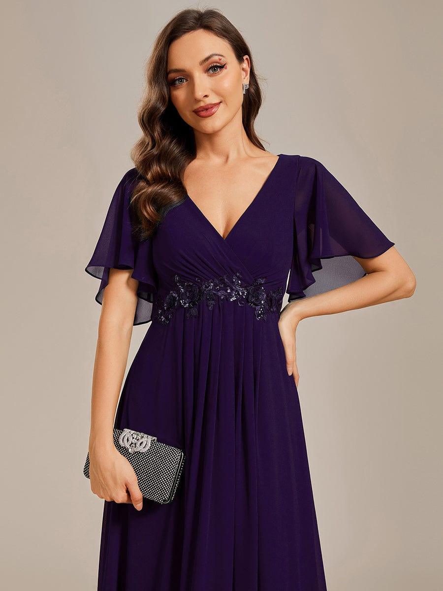 ever IVYROSE | Chiffon Applique Mother of the Bride Dress with Flutter Sleeves - Image 69