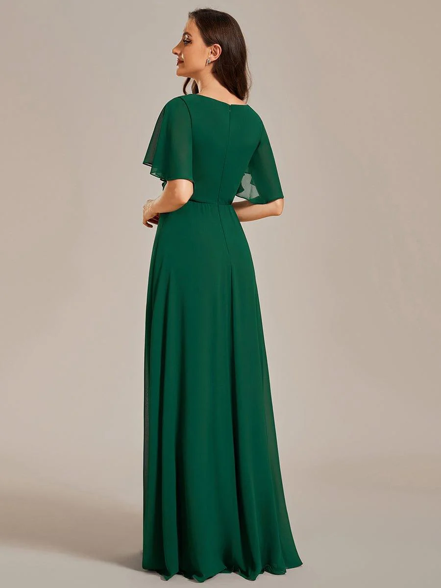 ever IVYROSE | Chiffon Applique Mother of the Bride Dress with Flutter Sleeves - Image 9