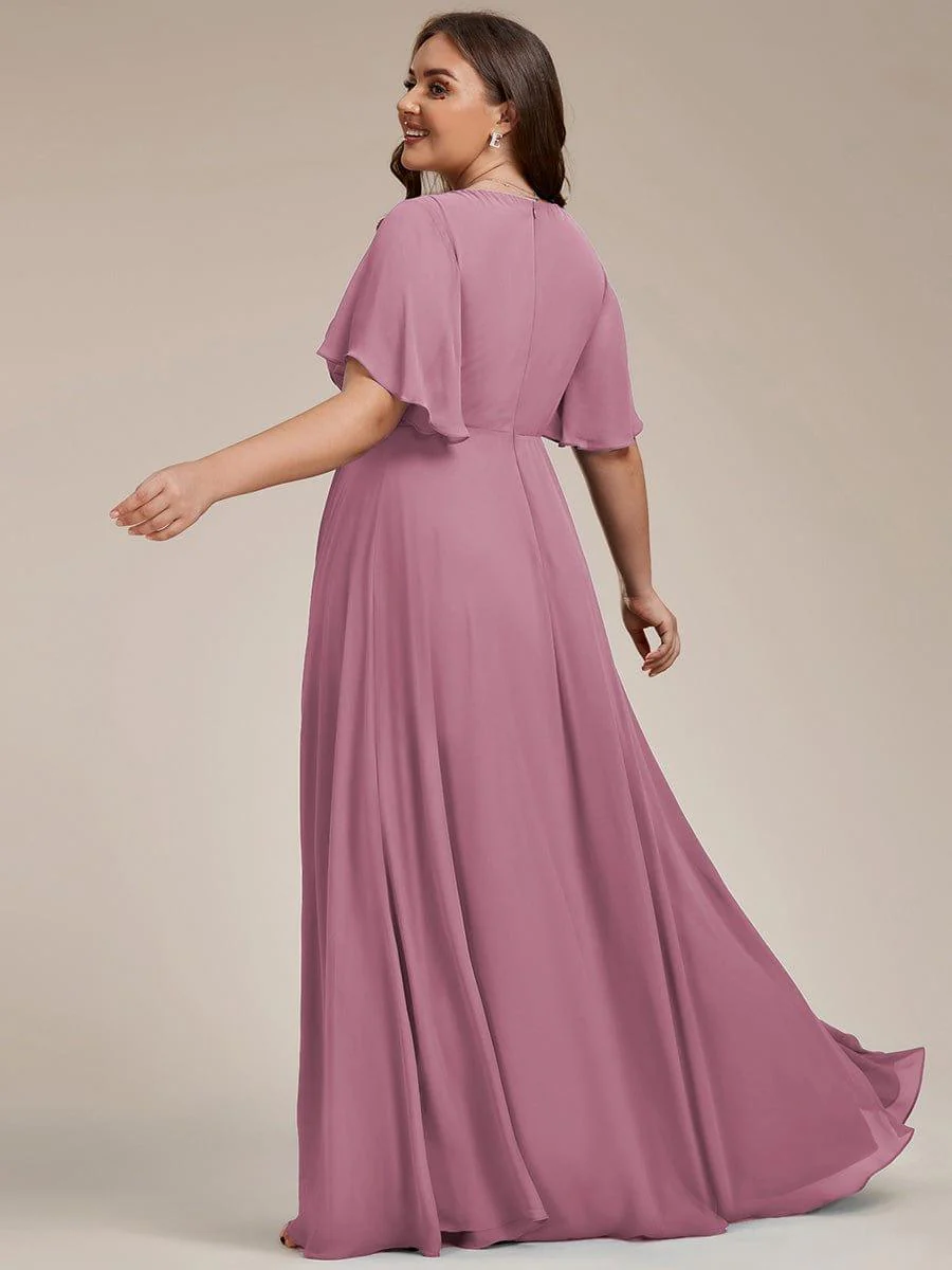 ever IVYROSE | Chiffon Applique Mother of the Bride Dress with Flutter Sleeves - Image 97