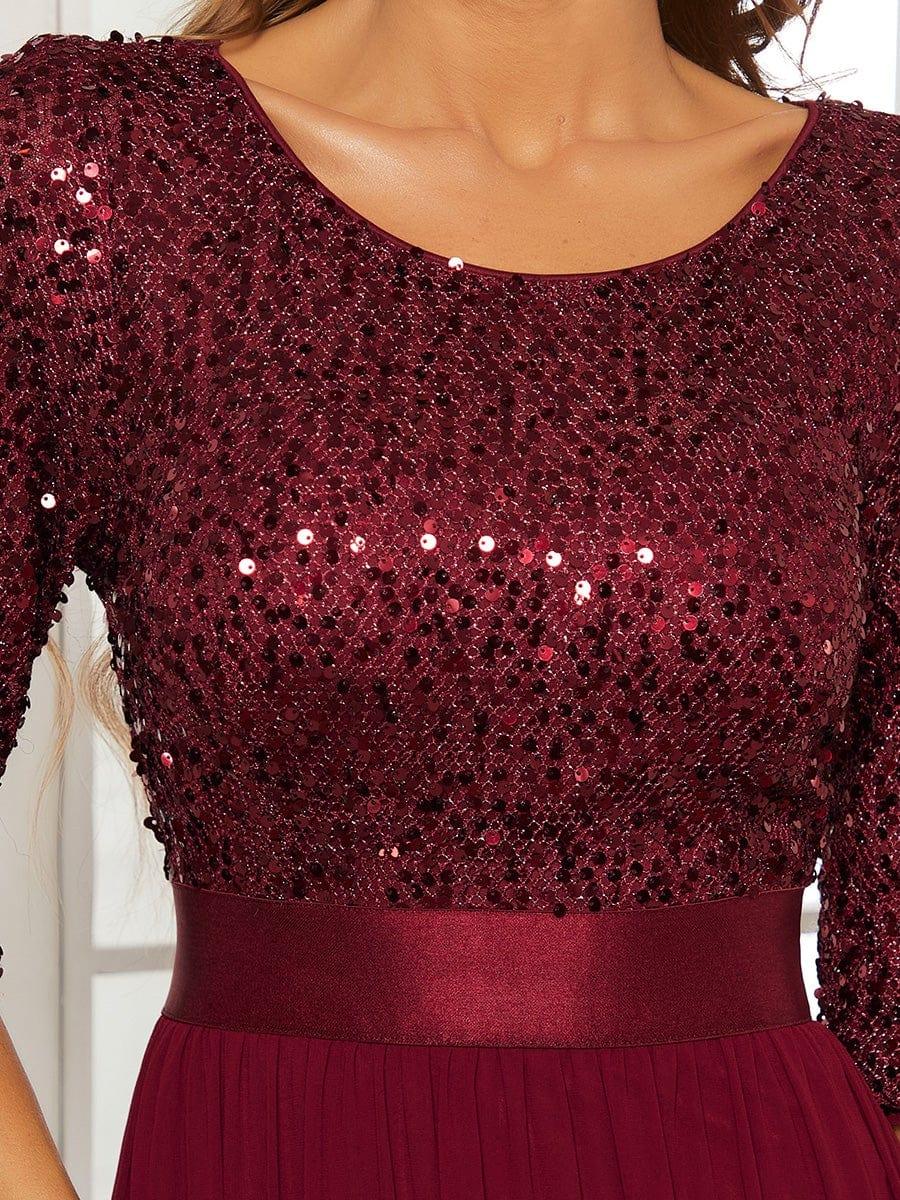 ever FLORENCE|Elegant Round Neckline 3/4 Sleeve Sequins Patchwork Evening Dress - Image 22