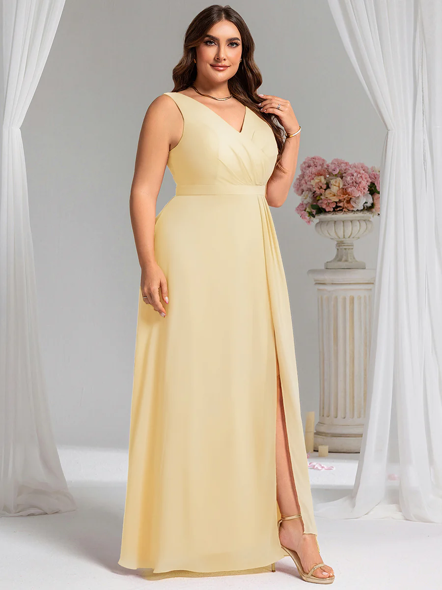 Elegant Side Slit Bridesmaid Dress - Image 70