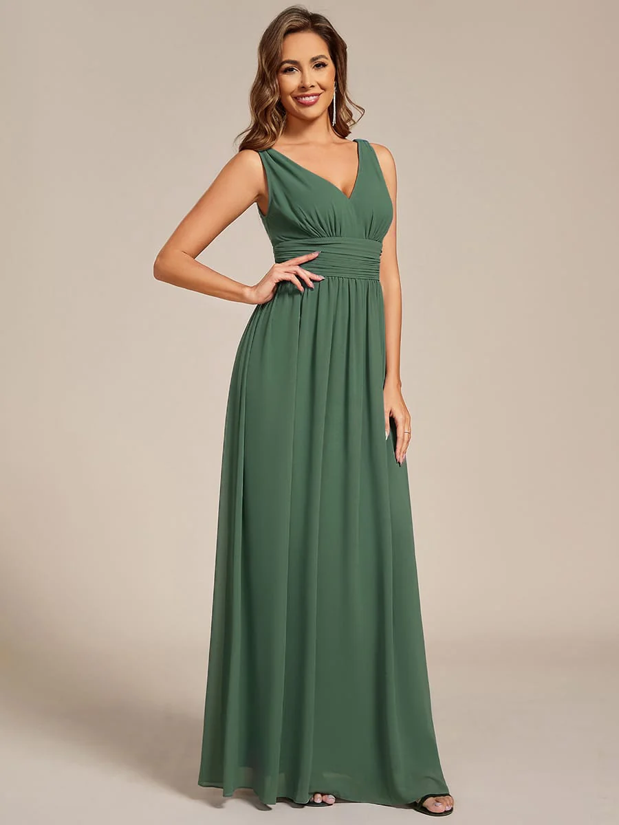 ever HUSH|Elegant Sleeveless V-Neck Maxi Chiffon Bridesmaid Dress - Image 102