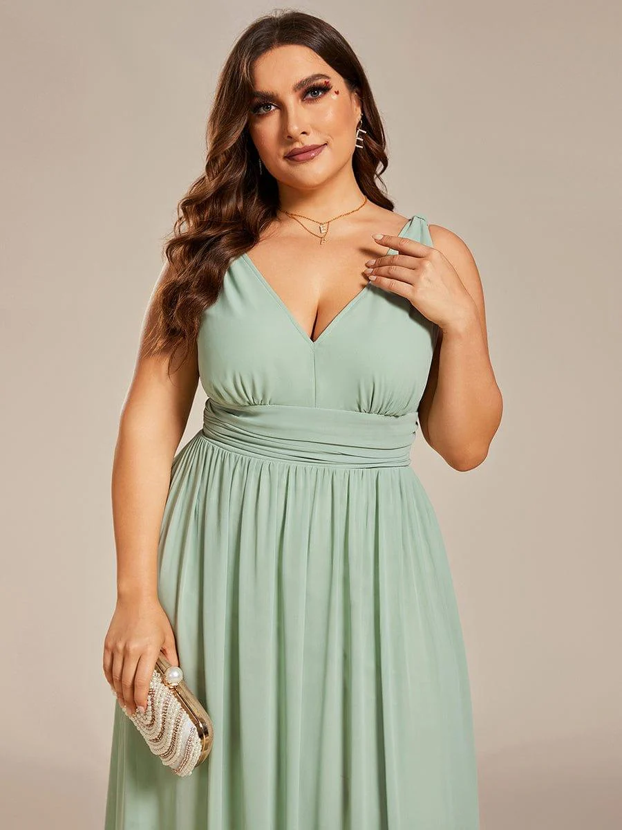 ever HUSH|Elegant Sleeveless V-Neck Maxi Chiffon Bridesmaid Dress - Image 68