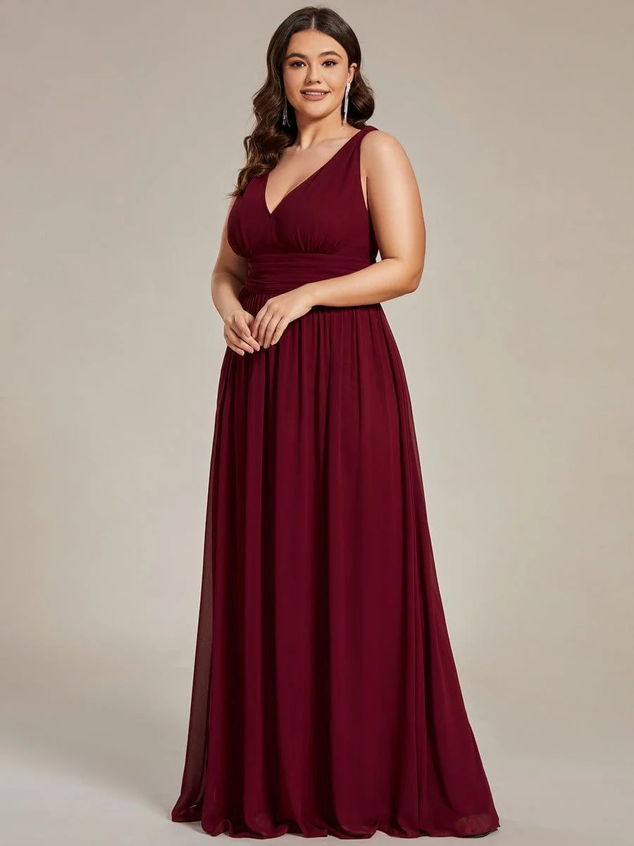 ever HUSH|Elegant Sleeveless V-Neck Maxi Chiffon Bridesmaid Dress - Image 74