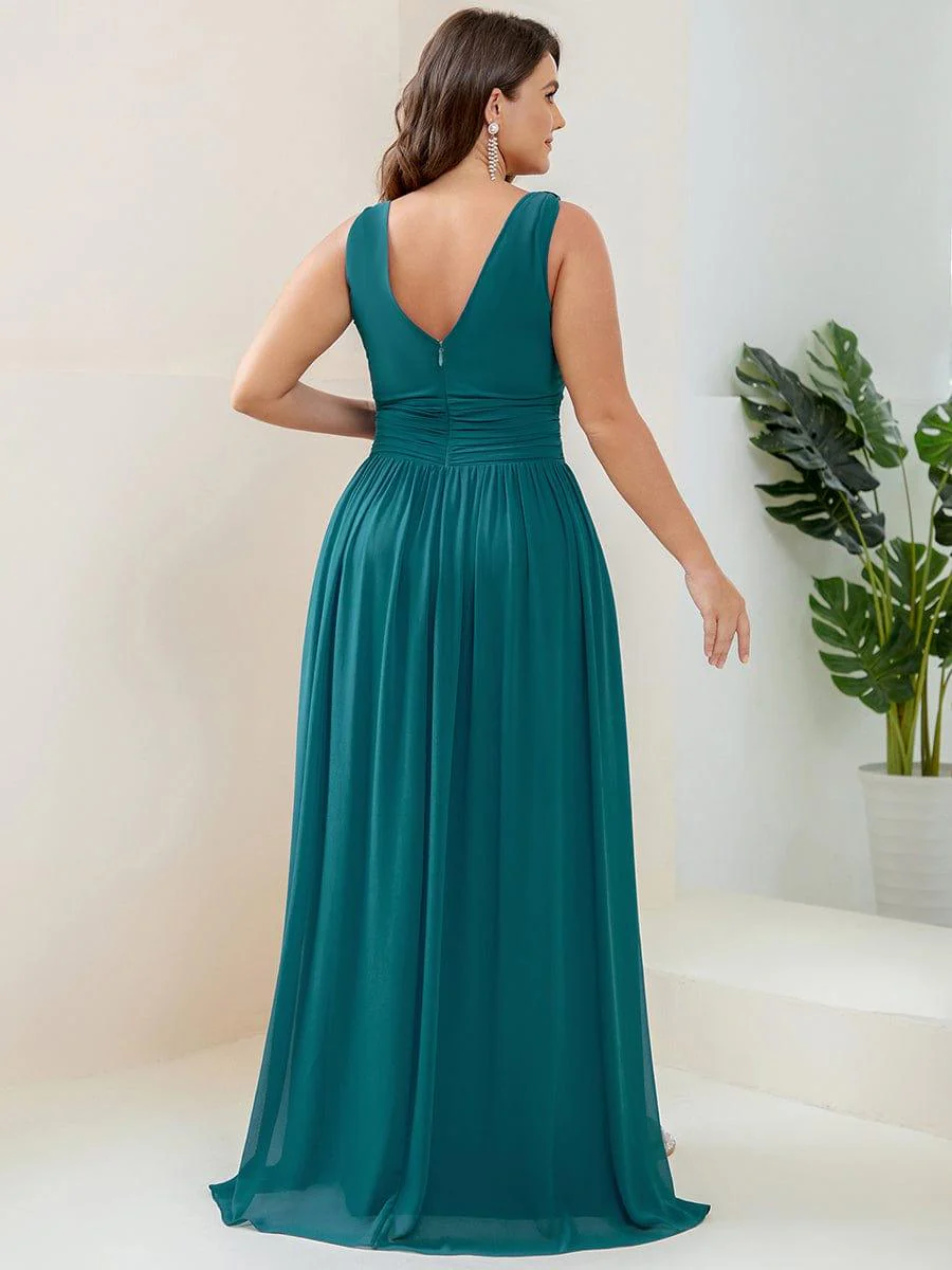 ever HUSH|Elegant Sleeveless V-Neck Maxi Chiffon Bridesmaid Dress - Image 84