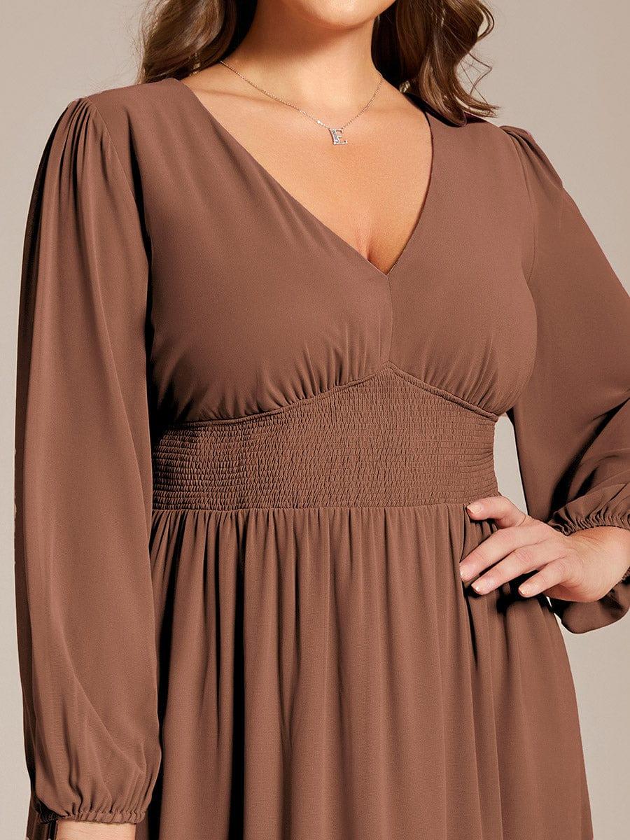 ever AMARA|Elegant V Neck Long Sleeves Midi Wedding Guest Dress - Image 98