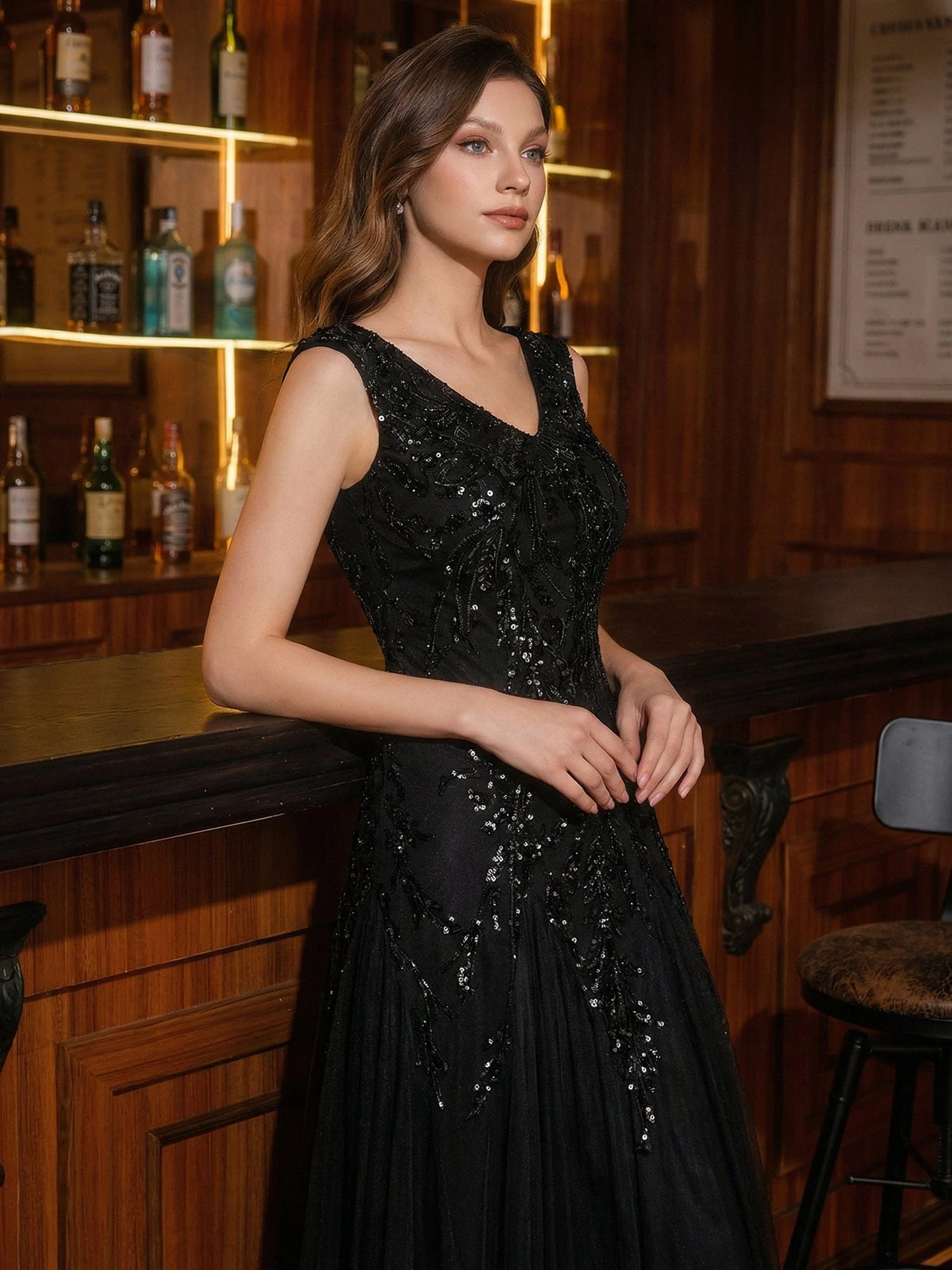 ever FREYA|Embroidered Sequin Cap Sleeve Dress - Image 17