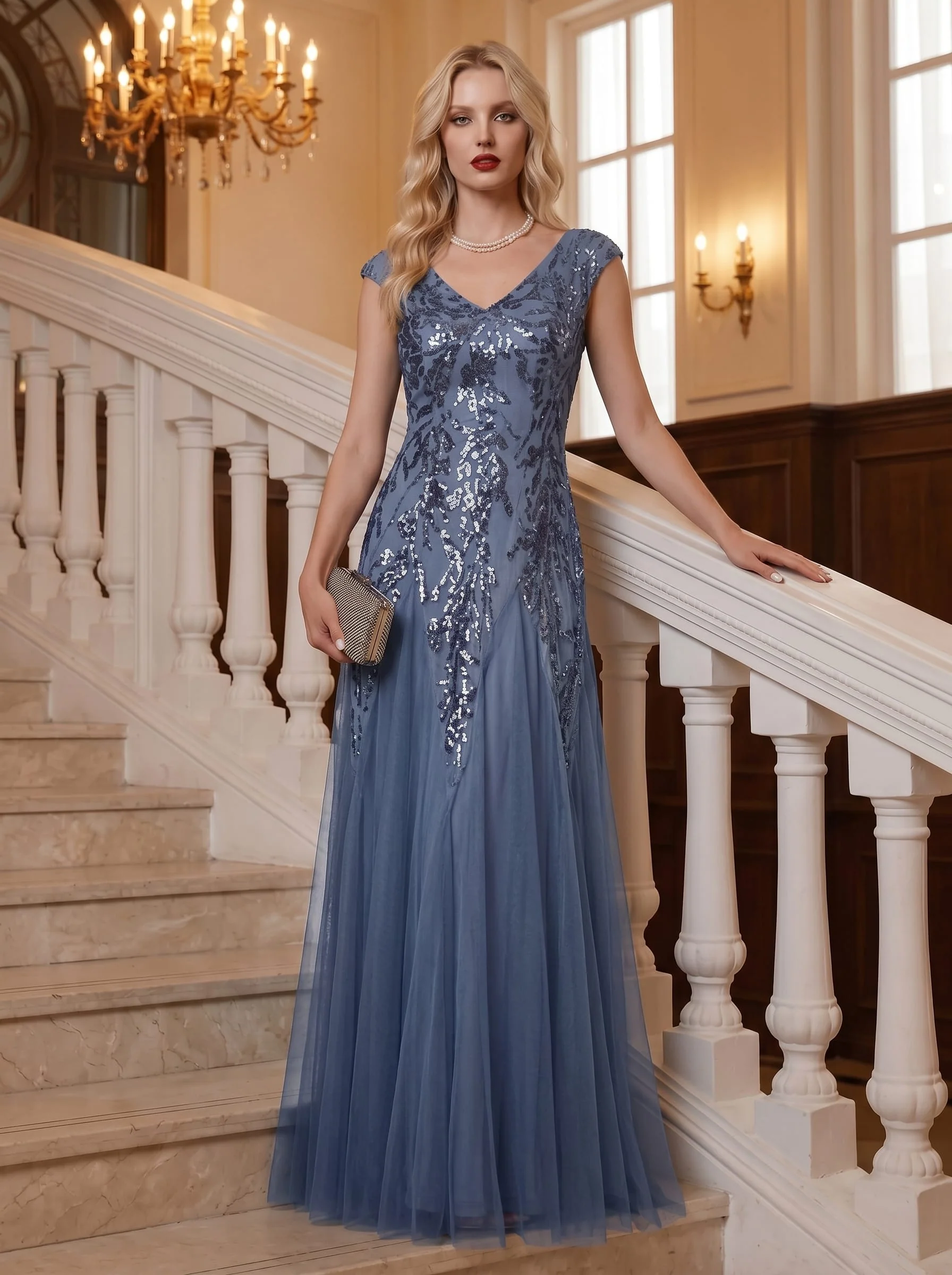 ever FREYA|Embroidered Sequin Cap Sleeve Dress - Image 3