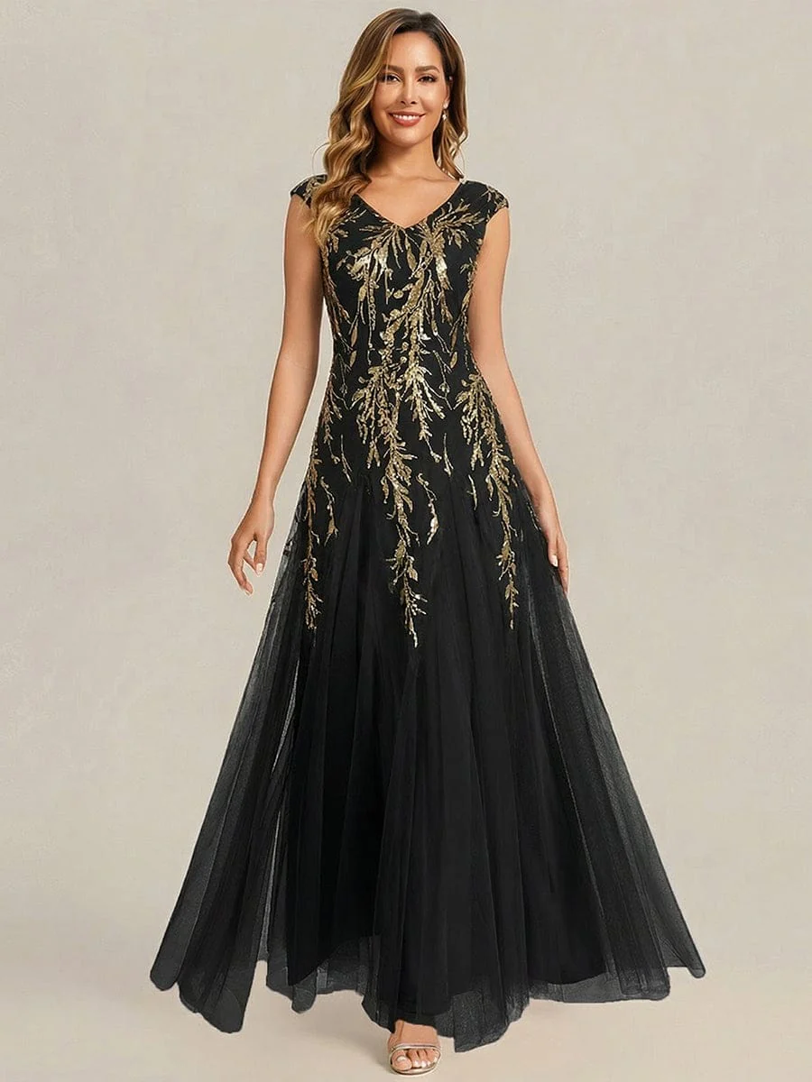 ever FREYA|Embroidered Sequin Cap Sleeve Dress - Image 6