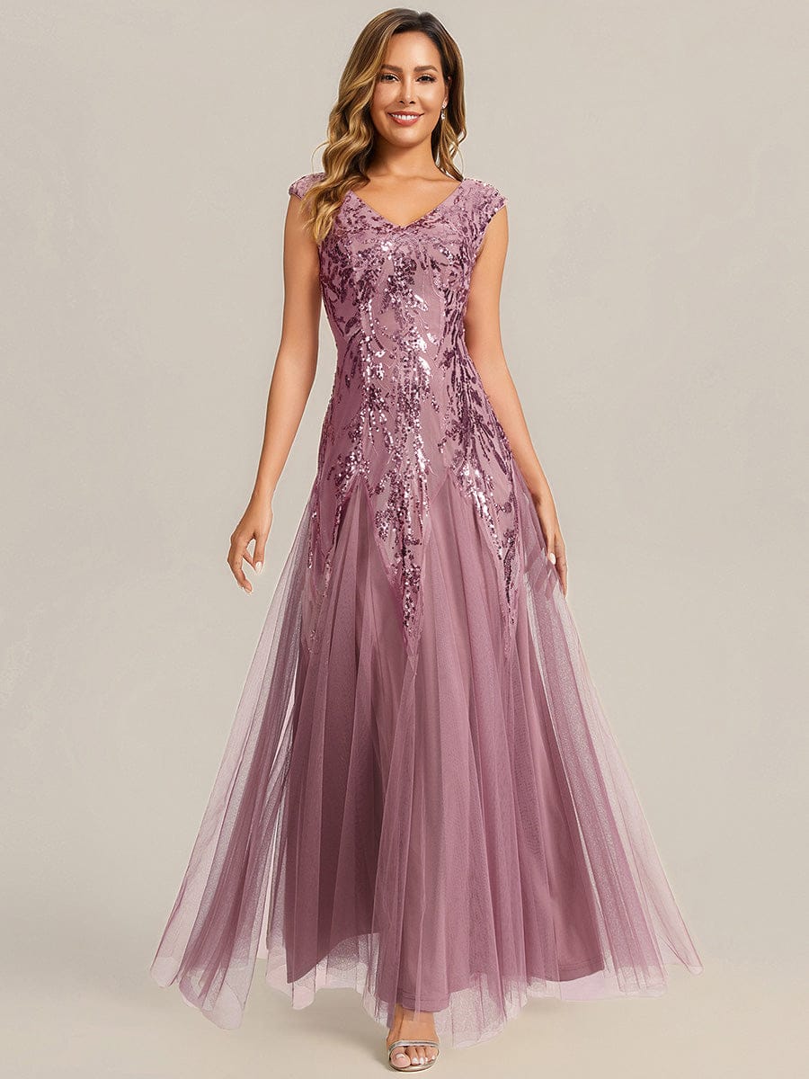 ever FREYA|Embroidered Sequin Cap Sleeve Dress - Image 9