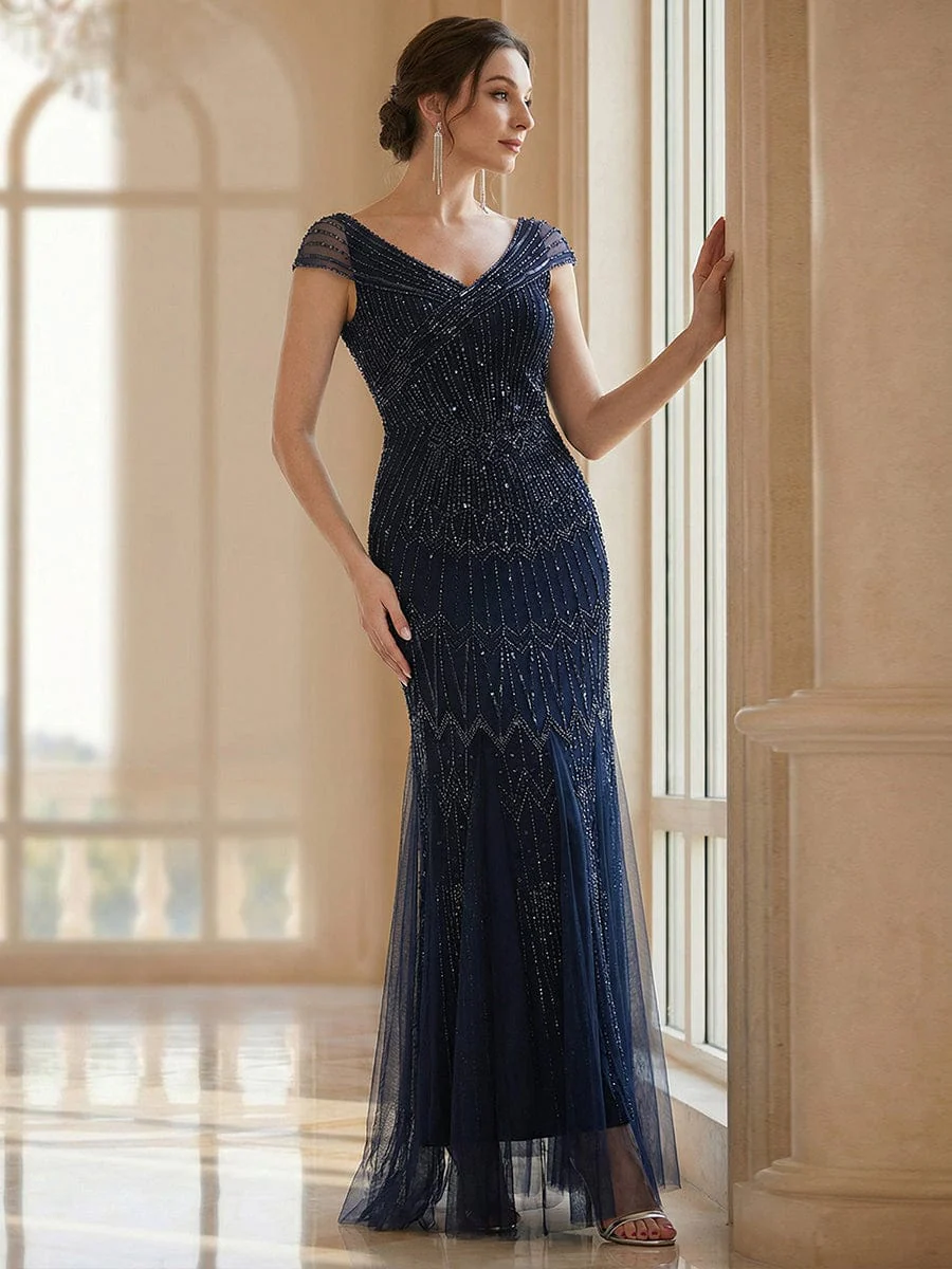 ever CABARET|Embroidered Sequin Drop Shoulder Sleeve Dress - Image 12