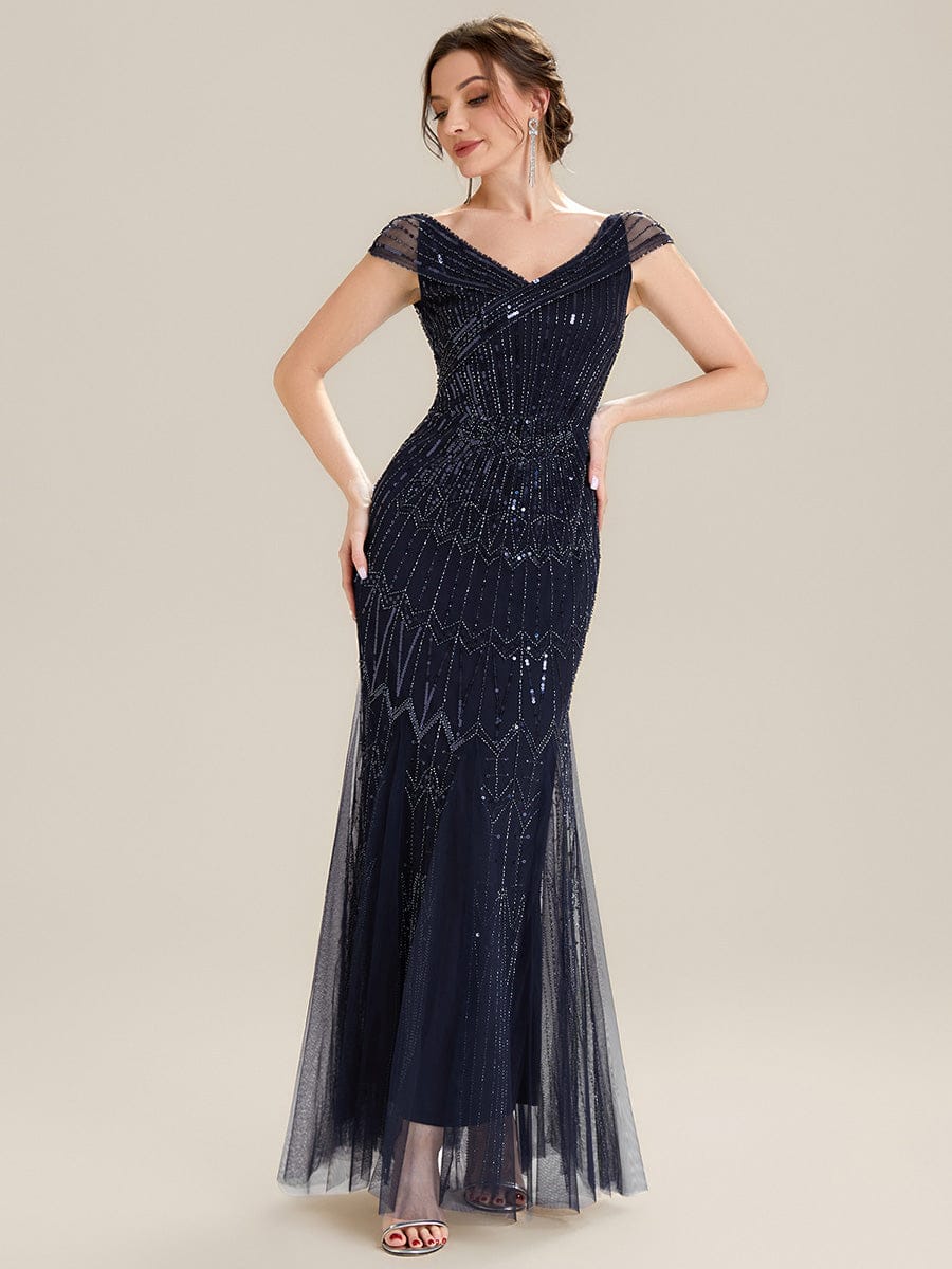 ever CABARET|Embroidered Sequin Drop Shoulder Sleeve Dress - Image 15