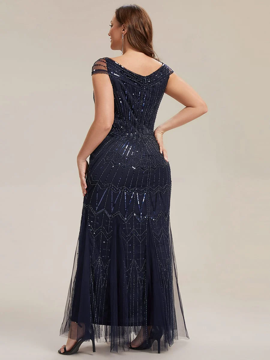 ever CABARET|Embroidered Sequin Drop Shoulder Sleeve Dress - Image 18