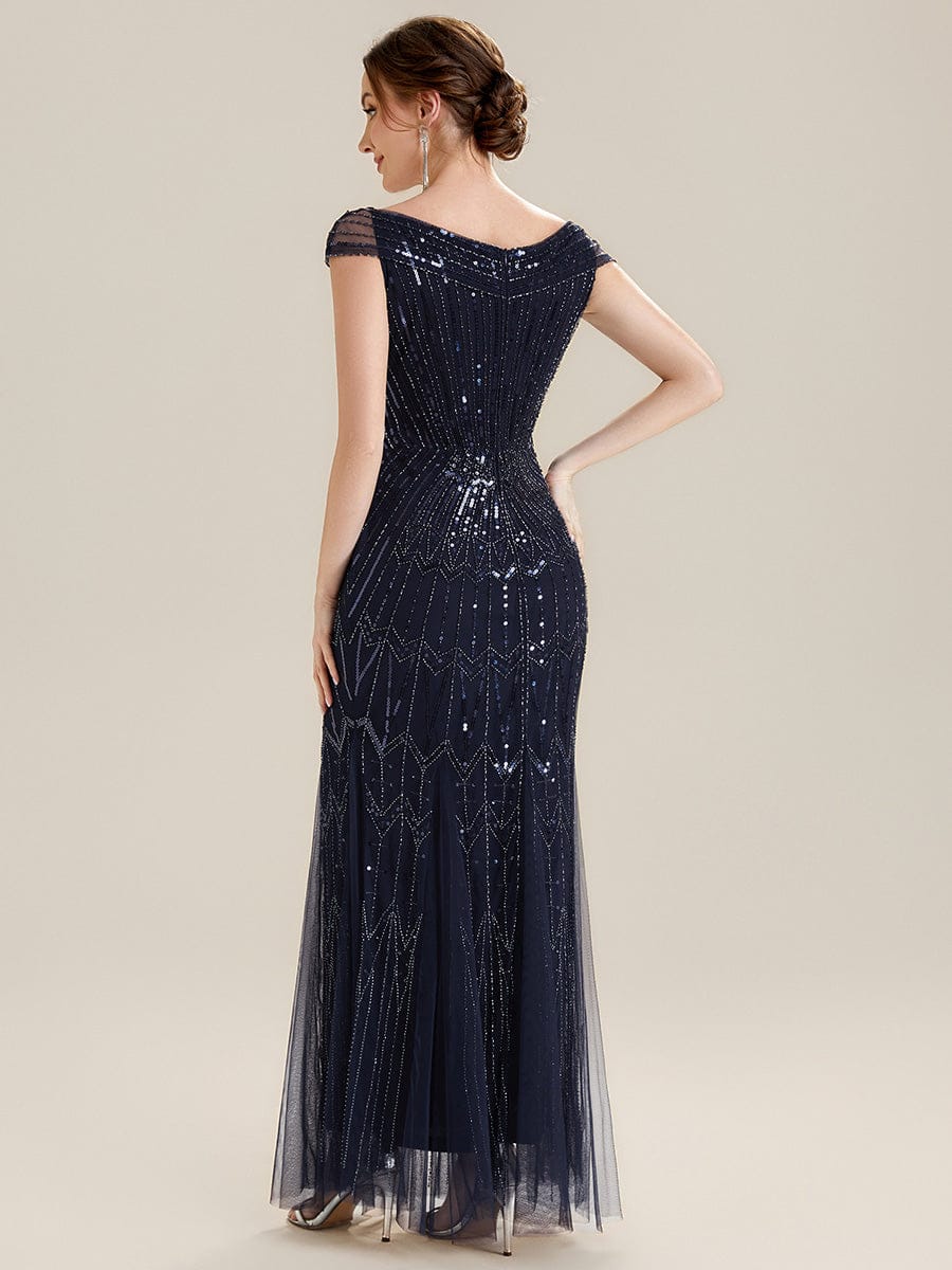 ever CABARET|Embroidered Sequin Drop Shoulder Sleeve Dress - Image 2