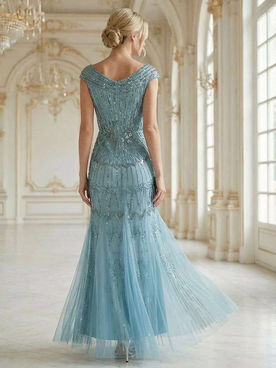 ever CABARET|Embroidered Sequin Drop Shoulder Sleeve Dress - Image 7