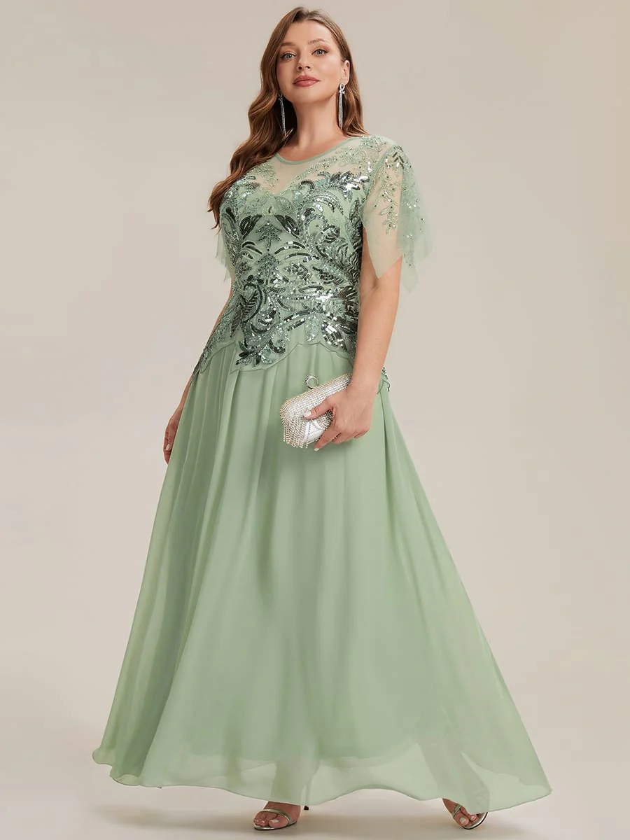 ever LUSTRE|Embroidered Sequin Ruffle Sleeve Dress - Image 8