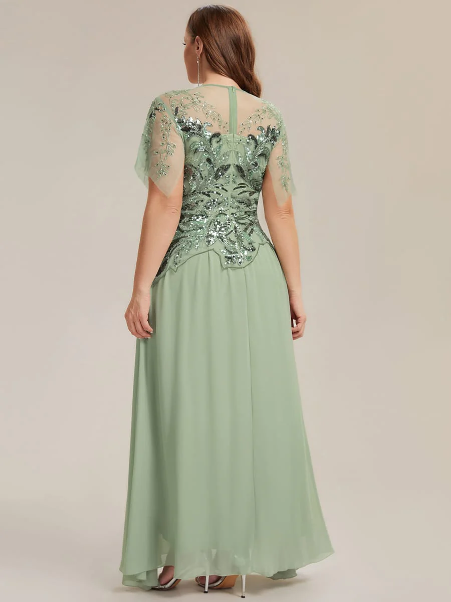 ever LUSTRE|Embroidered Sequin Ruffle Sleeve Dress - Image 9