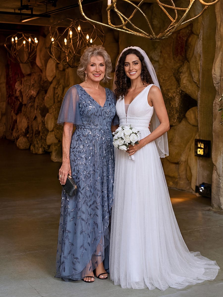 ever ALIX|V-Neck Sequined Mother of The Bride Dresses - Image 3