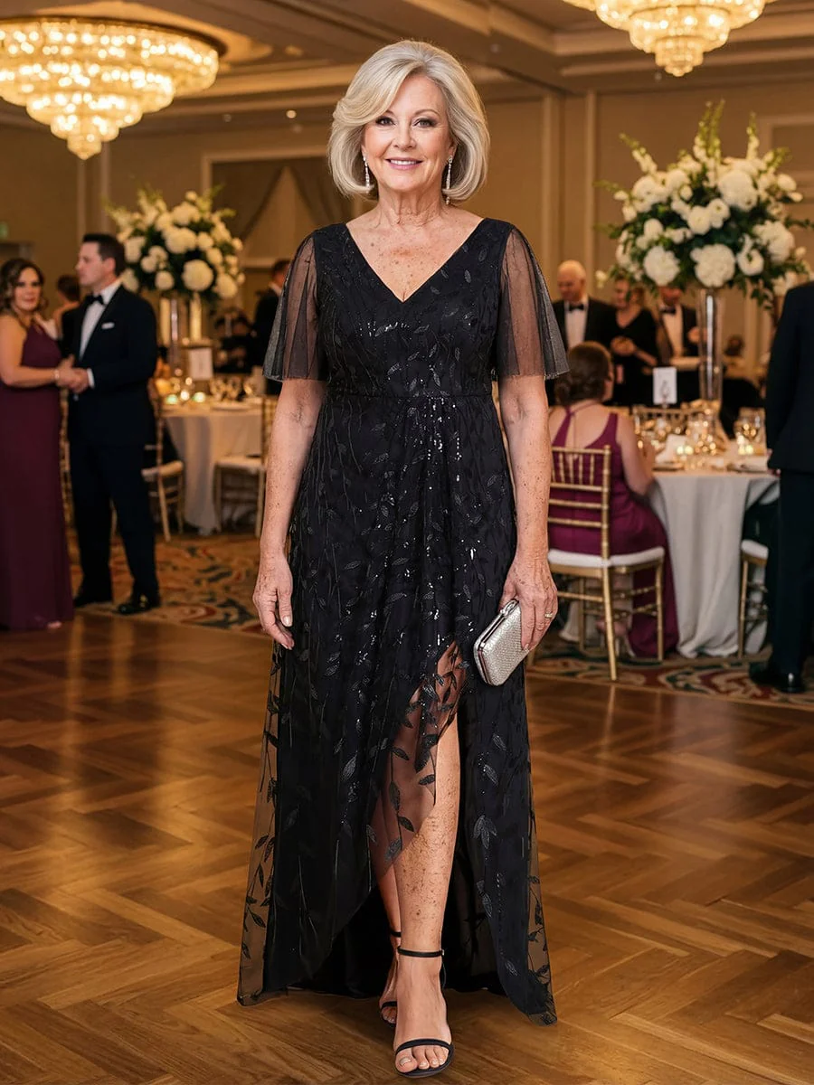 ever ALIX|V-Neck Sequined Mother of The Bride Dresses - Image 6