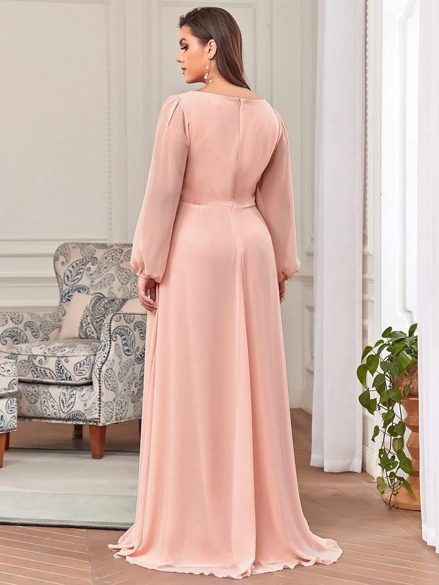 ever AMOUR|Lantern Long Slit Sleeve Maxi Mother of The Bride Dress - Image 14