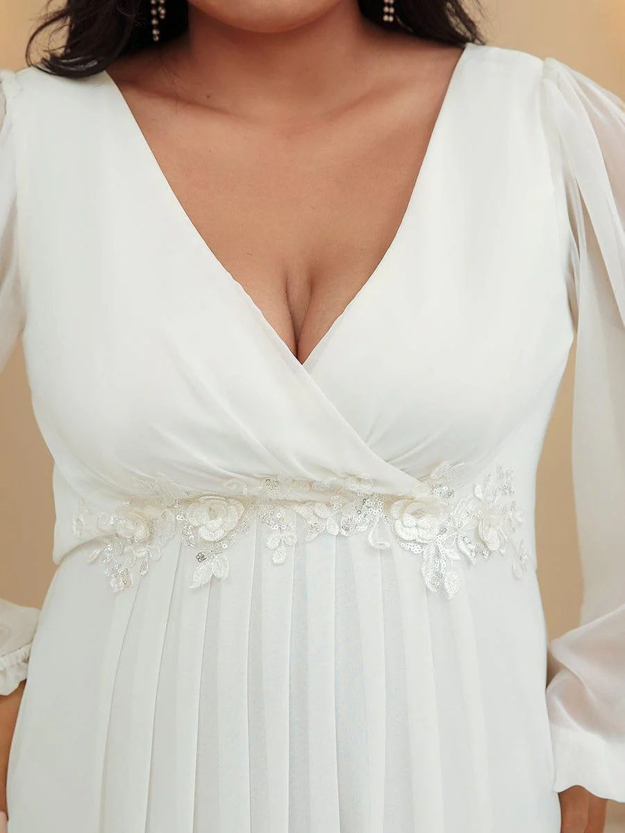ever AMOUR|Lantern Long Slit Sleeve Maxi Mother of The Bride Dress - Image 46
