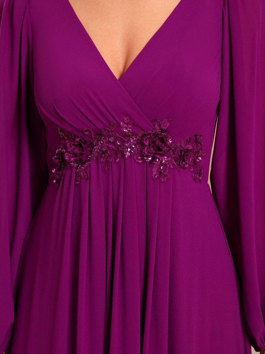 ever AMOUR|Lantern Long Slit Sleeve Maxi Mother of The Bride Dress - Image 88