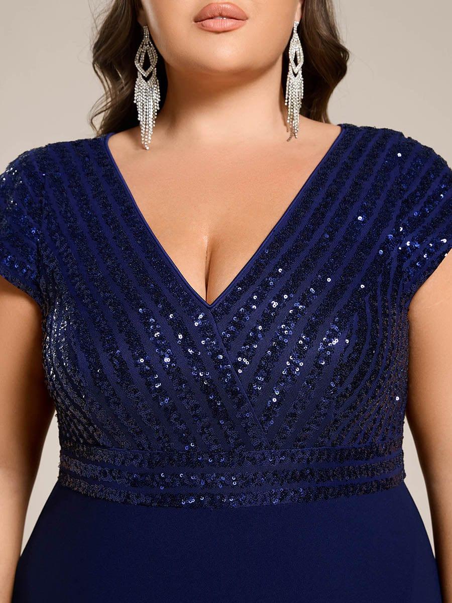 ever BAYLOR|Short Sleeve Sequin Asymmetrical Midi Evening Dress - Image 18