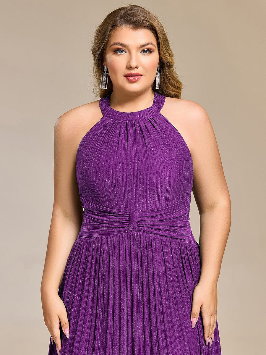 ever EVERLAINE|Plus Size Sparkle Halter Neck Formal Evening Dress with A-line Silhouette - Image 15