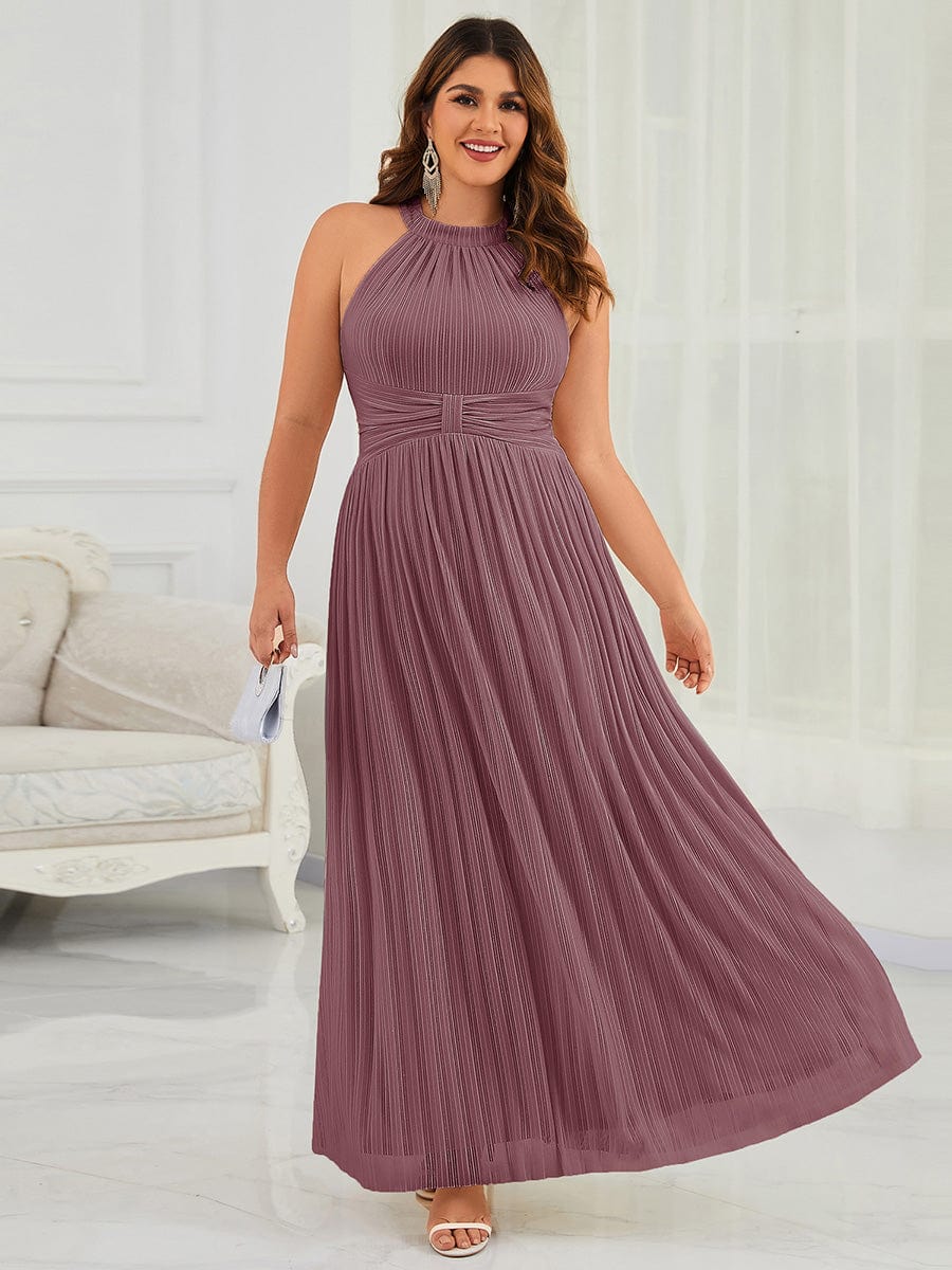 ever EVERLAINE|Plus Size Sparkle Halter Neck Formal Evening Dress with A-line Silhouette - Image 18