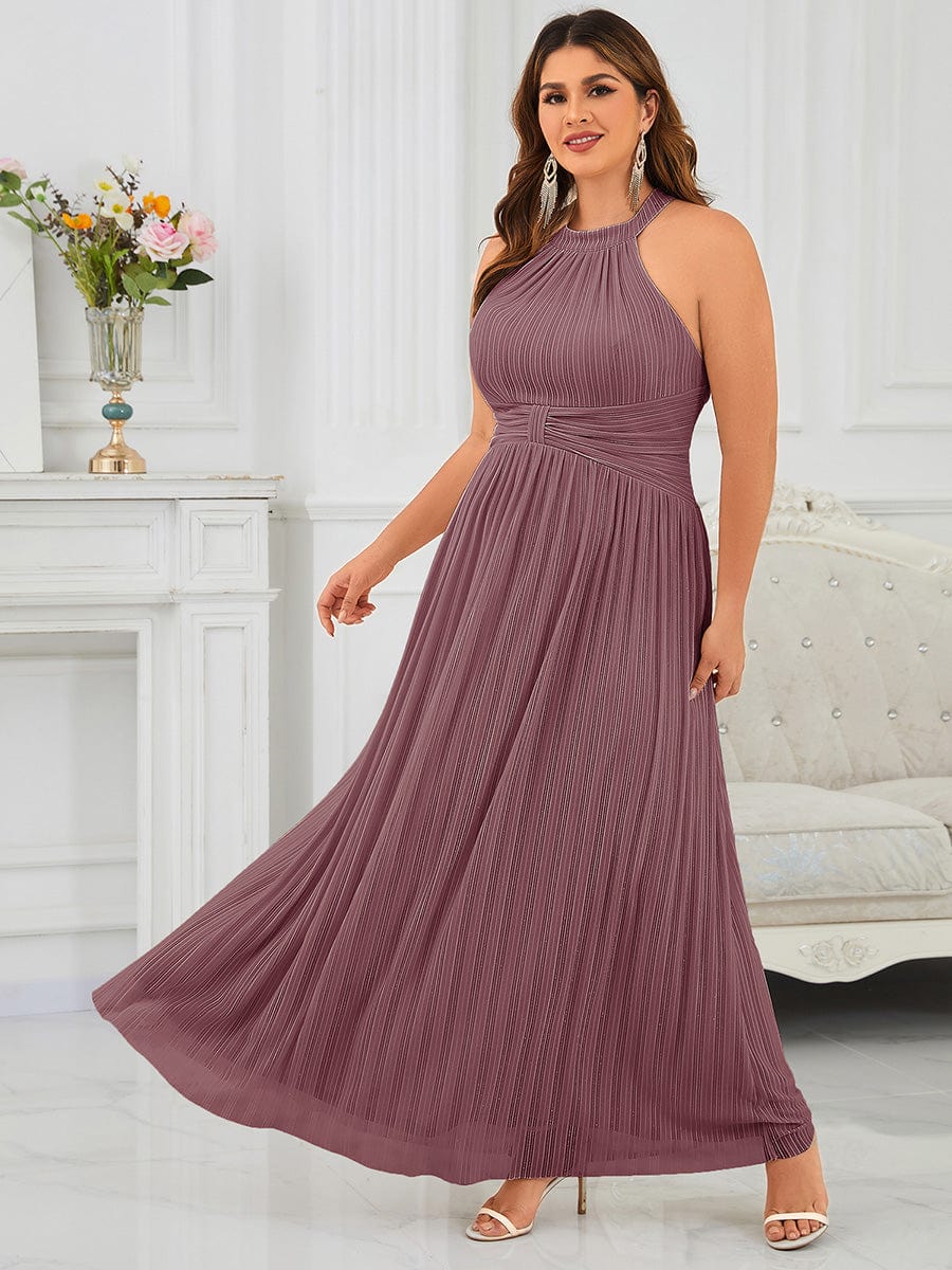 ever EVERLAINE|Plus Size Sparkle Halter Neck Formal Evening Dress with A-line Silhouette - Image 21