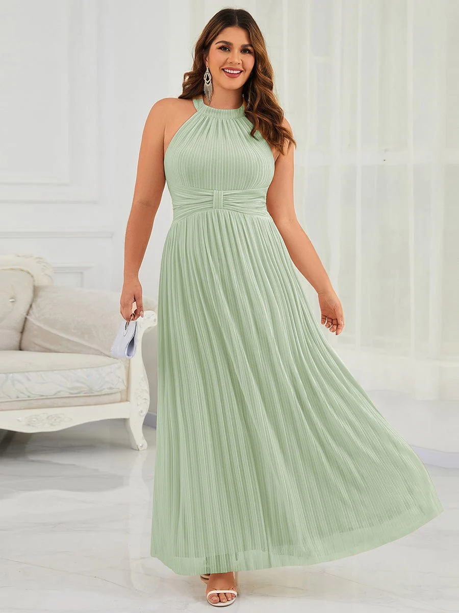ever EVERLAINE|Plus Size Sparkle Halter Neck Formal Evening Dress with A-line Silhouette - Image 23