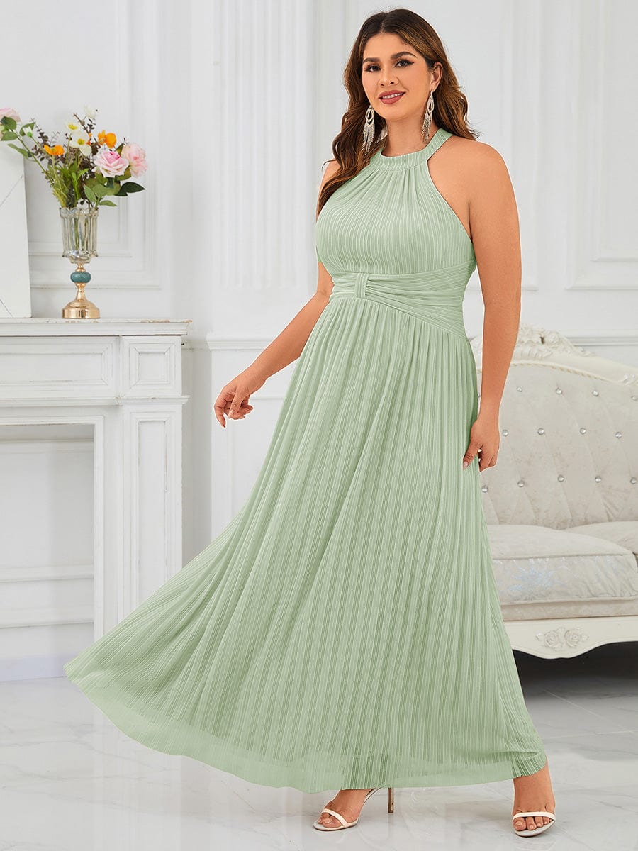 ever EVERLAINE|Plus Size Sparkle Halter Neck Formal Evening Dress with A-line Silhouette - Image 26