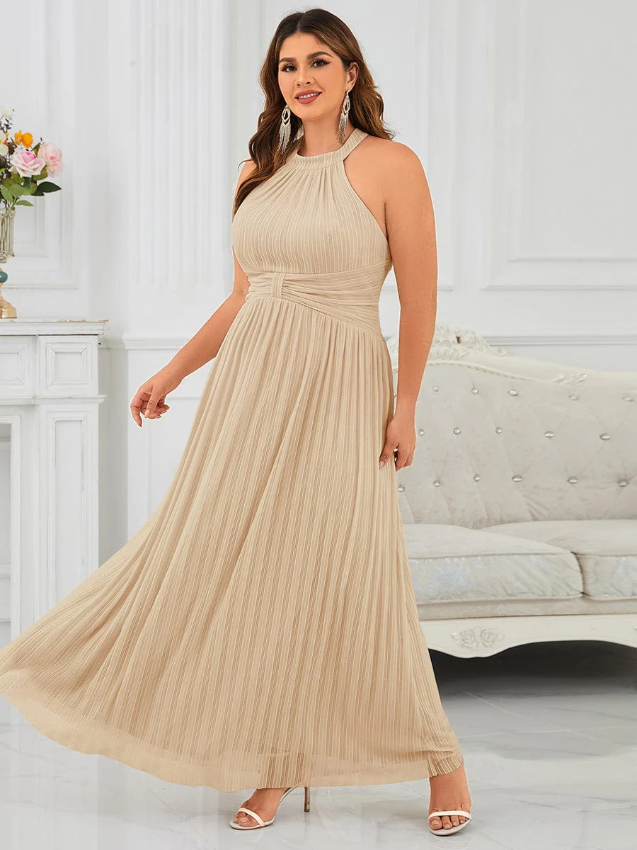 ever EVERLAINE|Plus Size Sparkle Halter Neck Formal Evening Dress with A-line Silhouette - Image 31