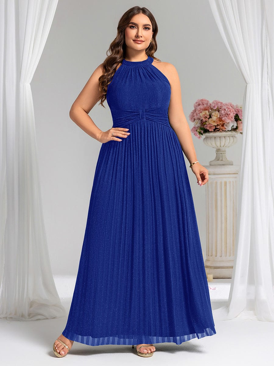 ever EVERLAINE|Plus Size Sparkle Halter Neck Formal Evening Dress with A-line Silhouette - Image 33