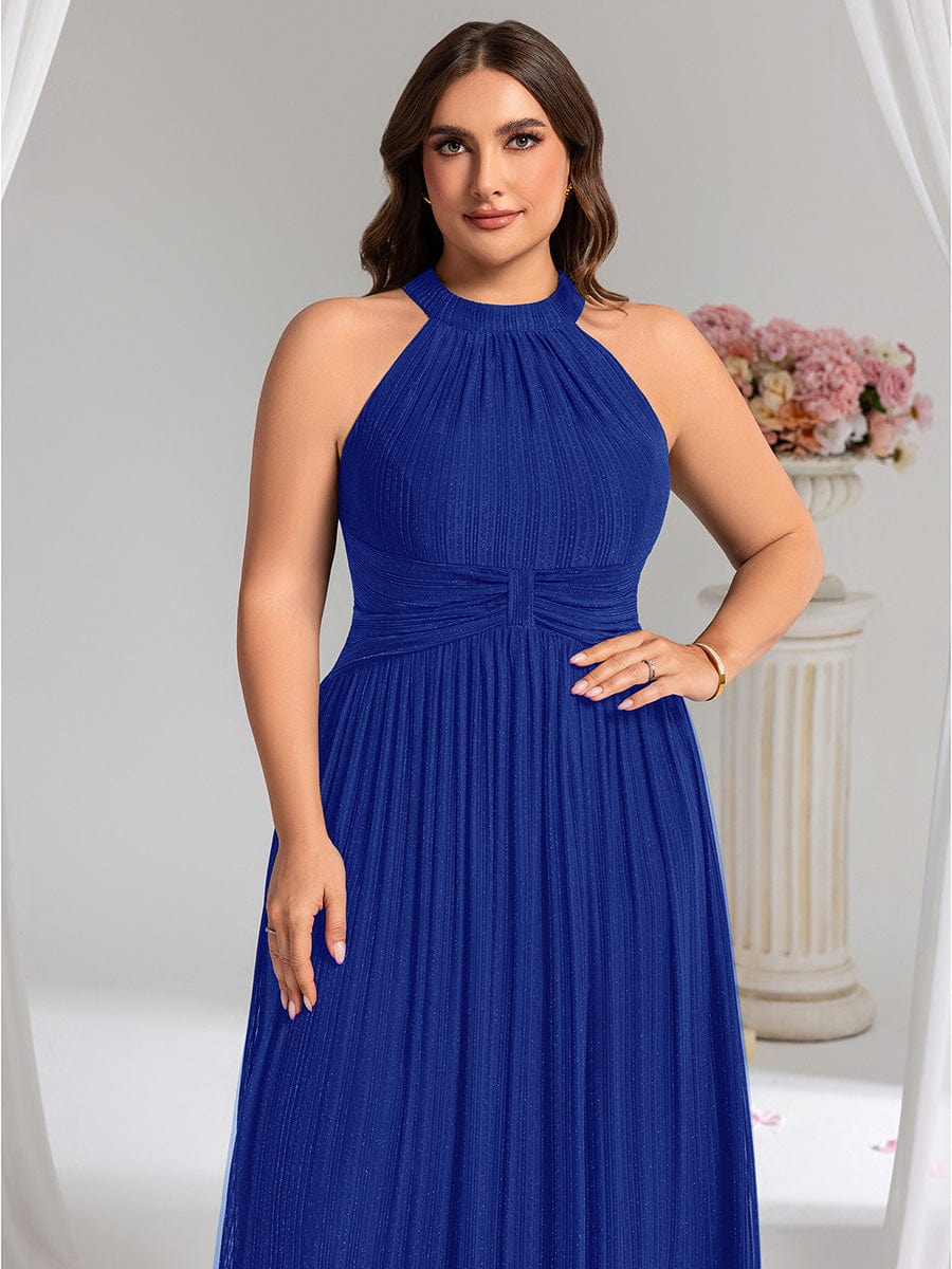ever EVERLAINE|Plus Size Sparkle Halter Neck Formal Evening Dress with A-line Silhouette - Image 35
