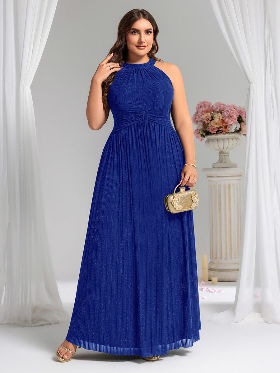 ever EVERLAINE|Plus Size Sparkle Halter Neck Formal Evening Dress with A-line Silhouette - Image 37