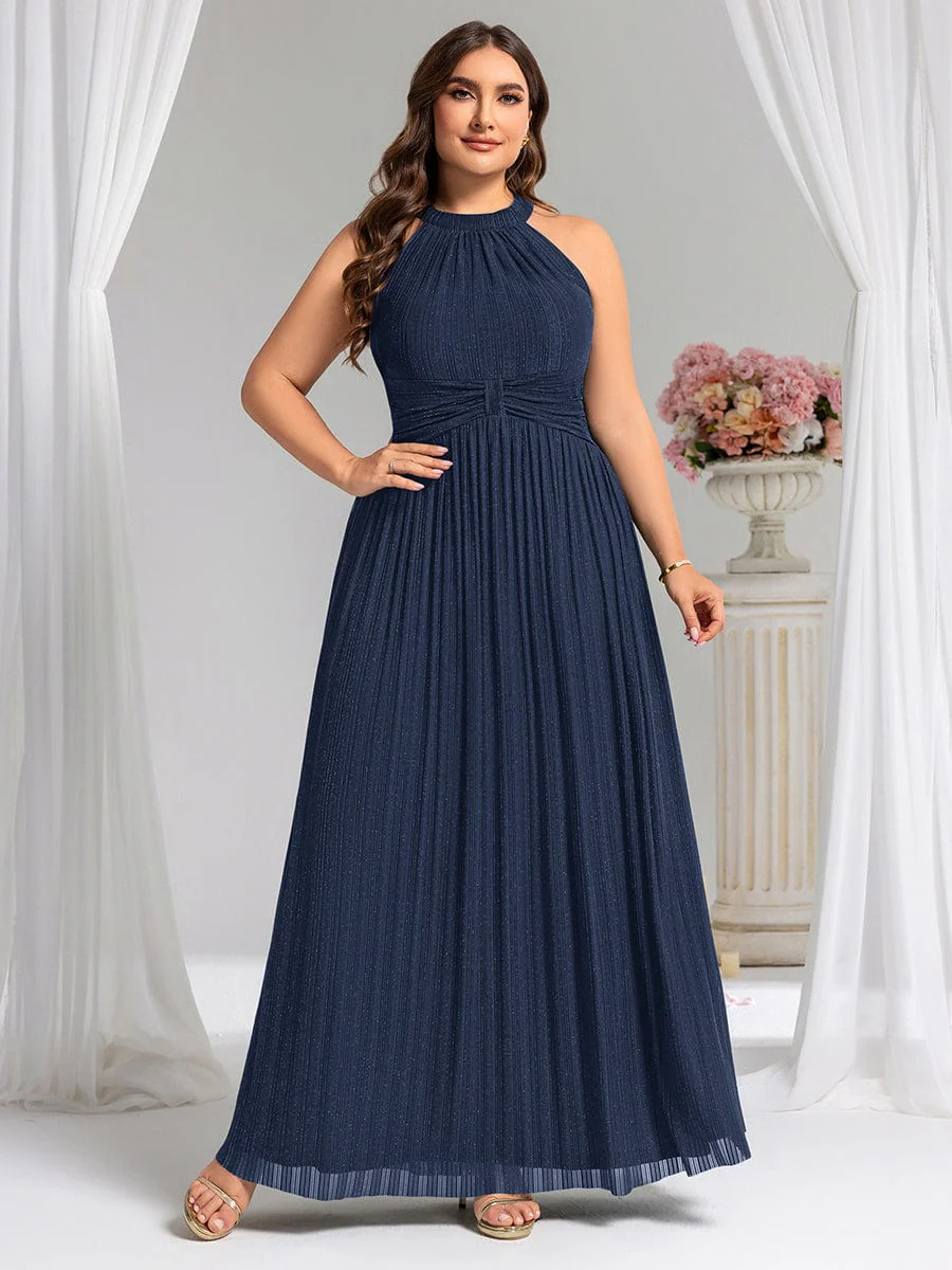ever EVERLAINE|Plus Size Sparkle Halter Neck Formal Evening Dress with A-line Silhouette - Image 38