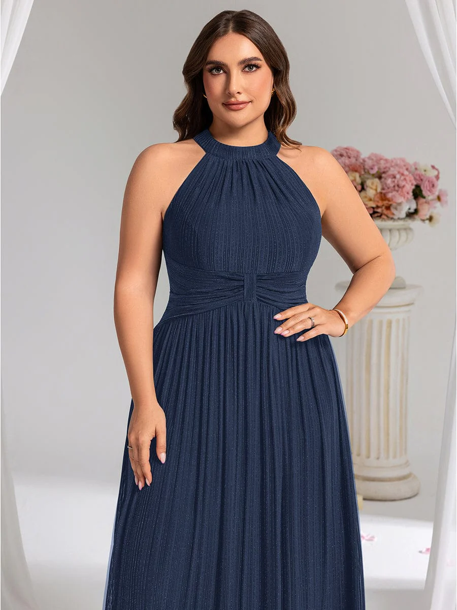 ever EVERLAINE|Plus Size Sparkle Halter Neck Formal Evening Dress with A-line Silhouette - Image 40