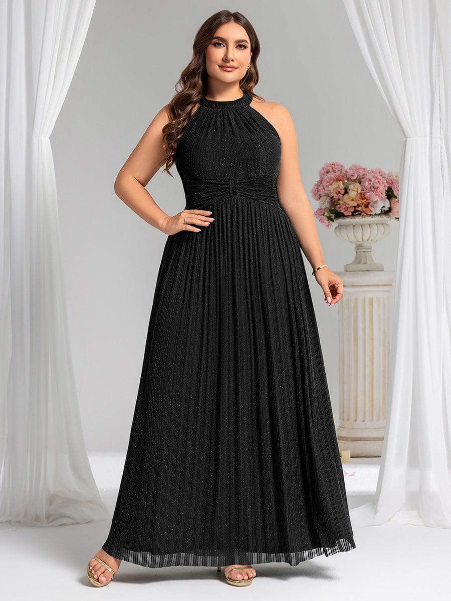 ever EVERLAINE|Plus Size Sparkle Halter Neck Formal Evening Dress with A-line Silhouette - Image 46