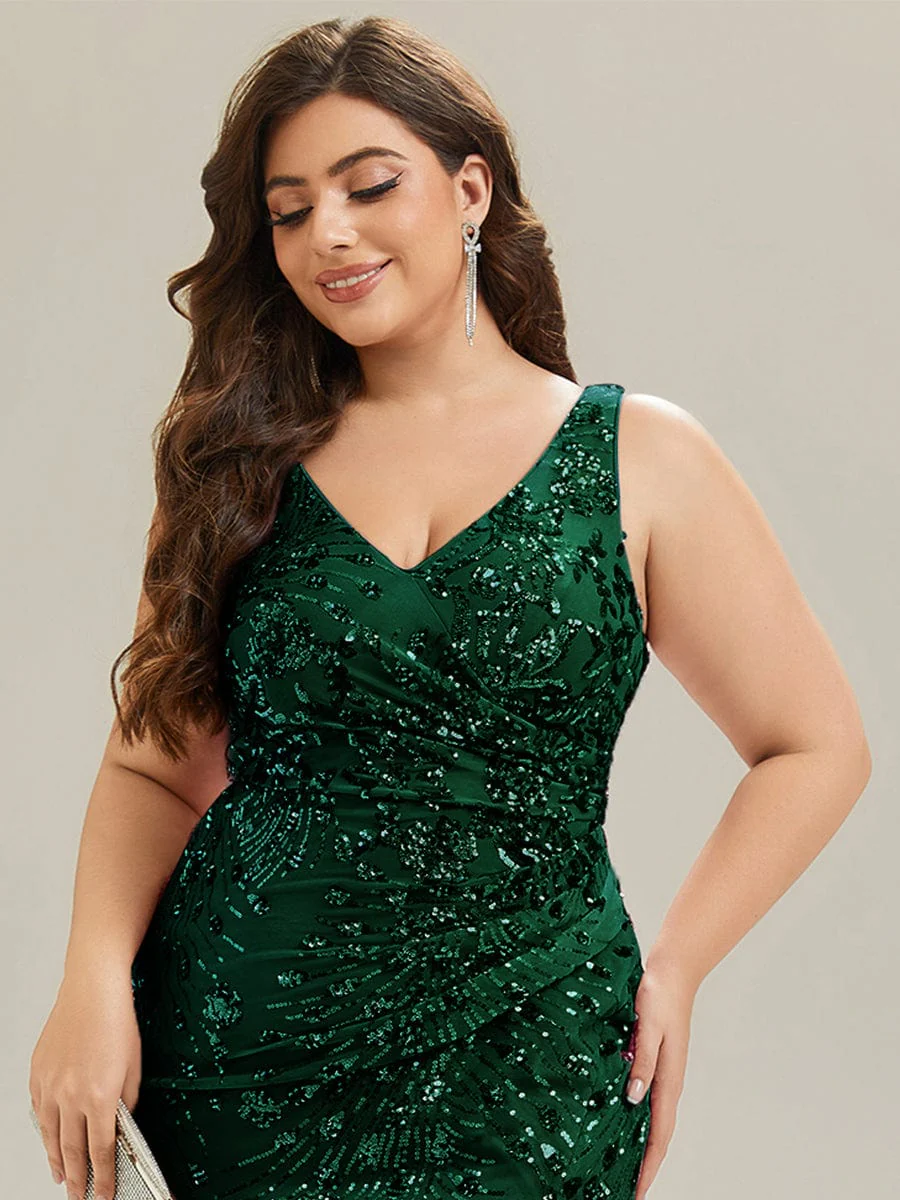 ever JUNIPER|Plus Size Ruched Sequin Bodycon Evening Dress - Image 21