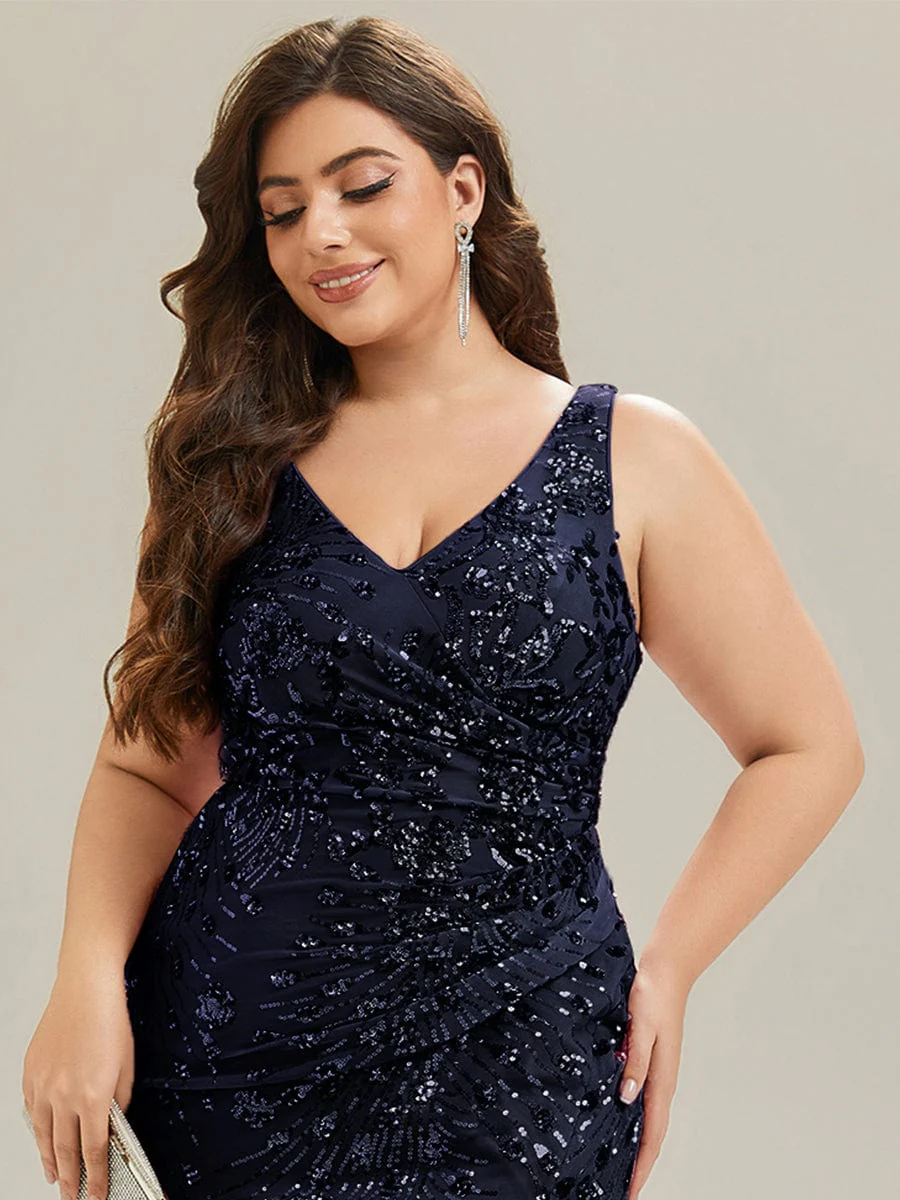 ever JUNIPER|Plus Size Ruched Sequin Bodycon Evening Dress - Image 27
