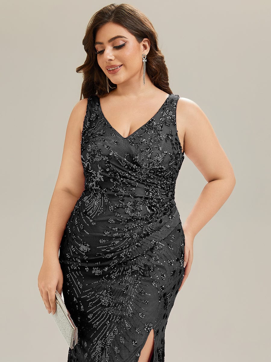 ever JUNIPER|Plus Size Ruched Sequin Bodycon Evening Dress - Image 8
