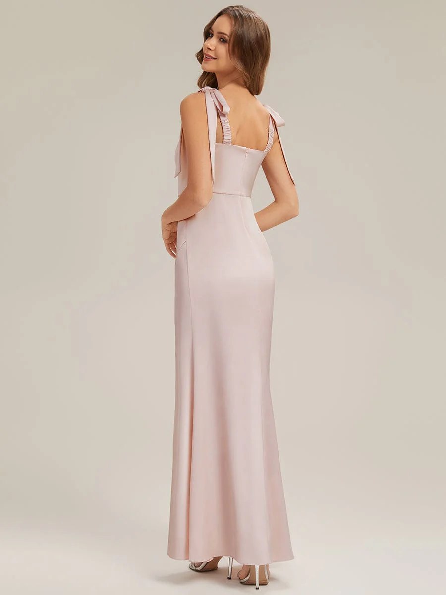 ever LUNA|Flowing Ribbons Satin Sleeveless Wedding Guest Dress - Image 11